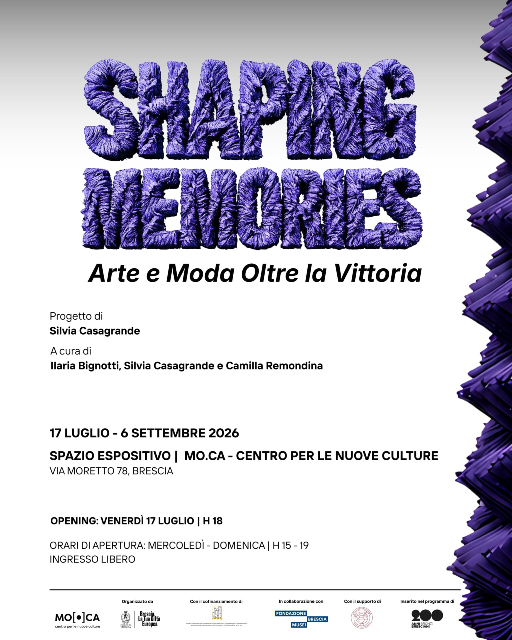SHAPING MEMORIES. Arte e Moda Oltre laVittoria — Mostre a Brescia, MO.CA Centro Nuove Culture