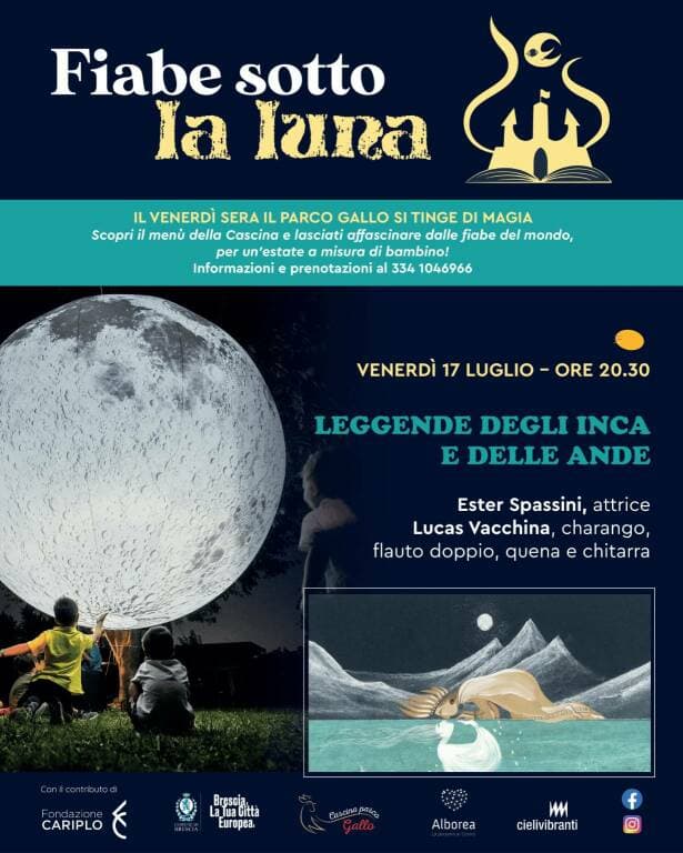 Al Parco Gallo “Fiabe sotto la luna” con Ester Spassini e Lucas Vacchina — Famiglia a Brescia, Parco Gallo